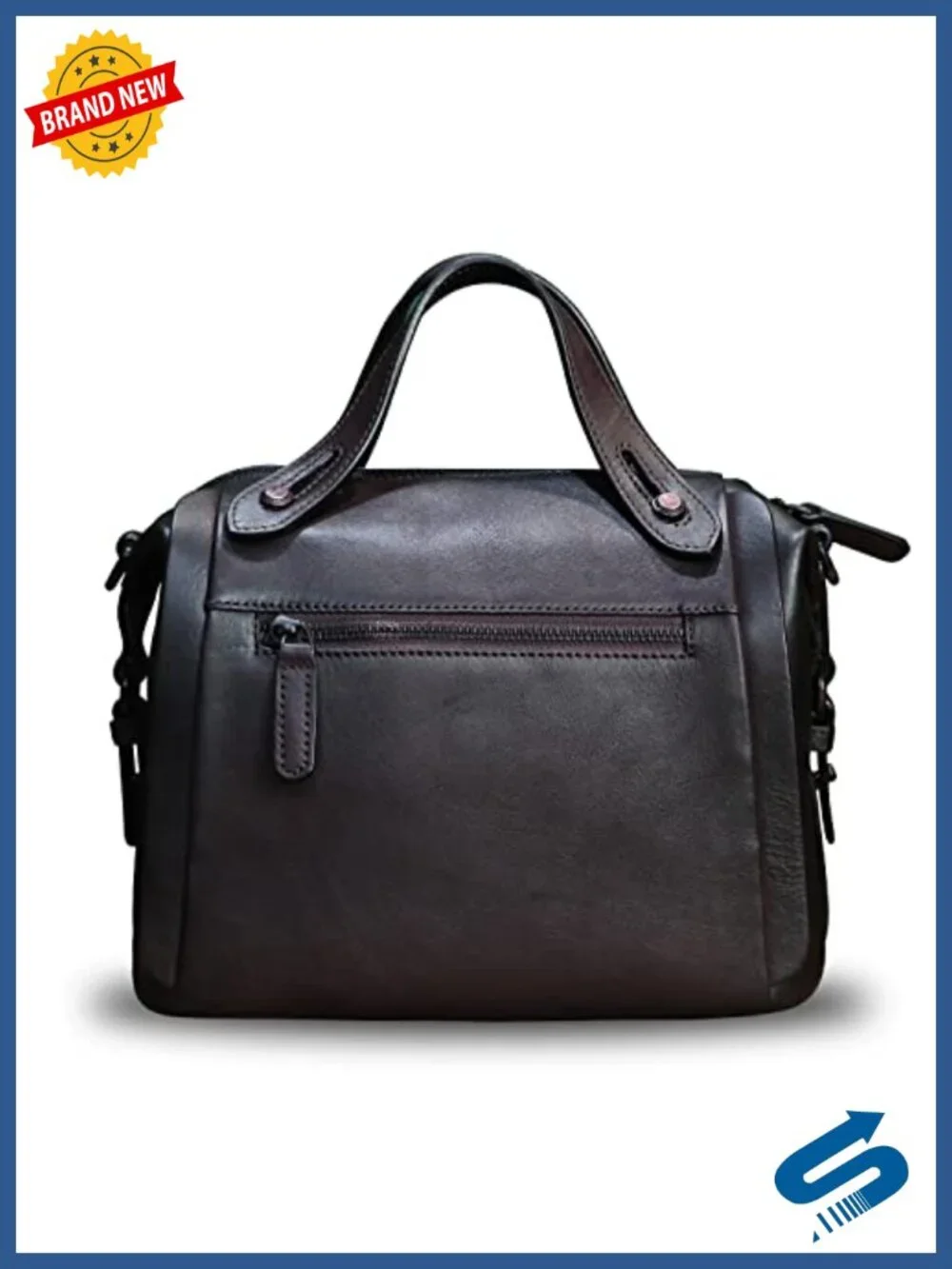 Genuine Leather Satchel Handbag Top Handle Crossbody Shoulder Bag